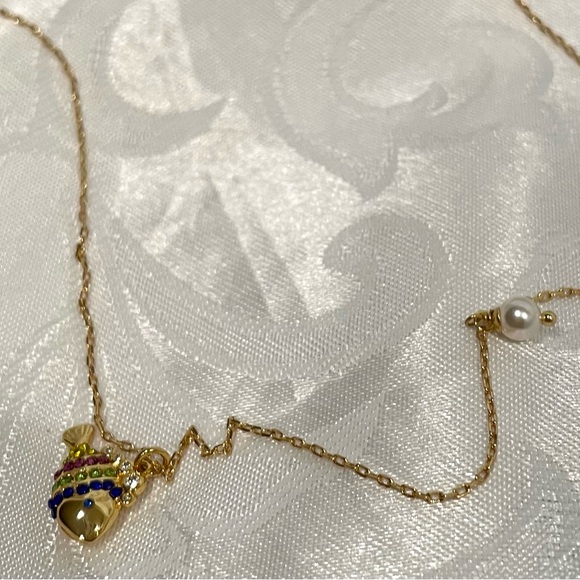 kate spade Gold-Tone Necklace with Ivory Pearl Drops and fish. NWT - Picture 6 of 8